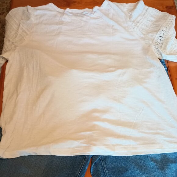 Loft Size XXL Cream Knit Lace Top (EUC) - Picture 9 of 9